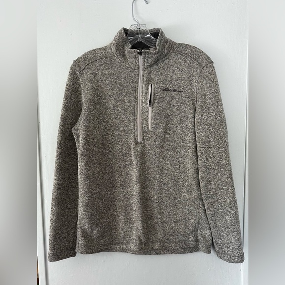 Eddie Bauer Gray 1/4 Zip Fleece Pullover Sweater Size Small - Picture 3 of 4